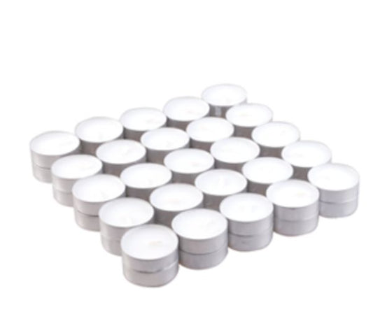 50x Unscented Tealight (4hr) Tealights - Bath Indulgence