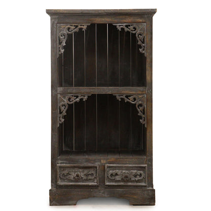 Albasia Bathroom Cabinet with Drawer - Greywash Finish - 120cm Tall Albasia Bathroom Cabinets - Bath Indulgence