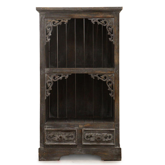 Albasia Bathroom Cabinet with Drawer - Greywash Finish - 120cm Tall Albasia Bathroom Cabinets - Bath Indulgence