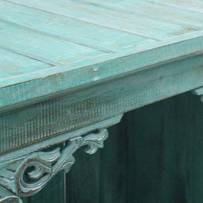 Albasia Bathroom Cabinet with Drawer - Turquoise Wash Finish - 120cm Tall Albasia Bathroom Cabinets - Bath Indulgence
