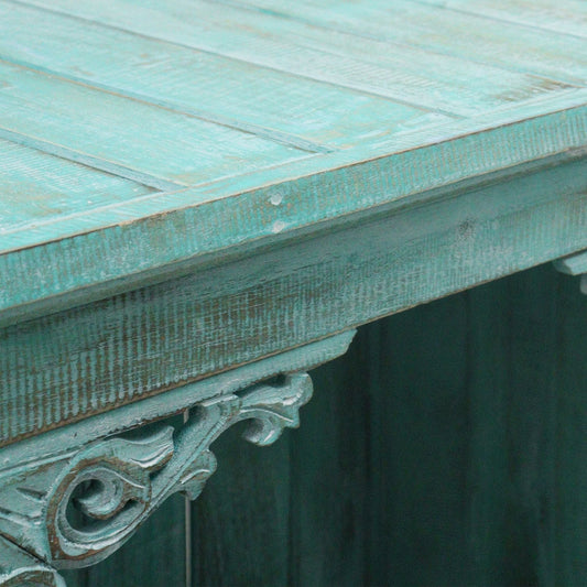 Albasia Bathroom Cabinet with Drawer - Turquoise Wash Finish - 120cm Tall Albasia Bathroom Cabinets - Bath Indulgence