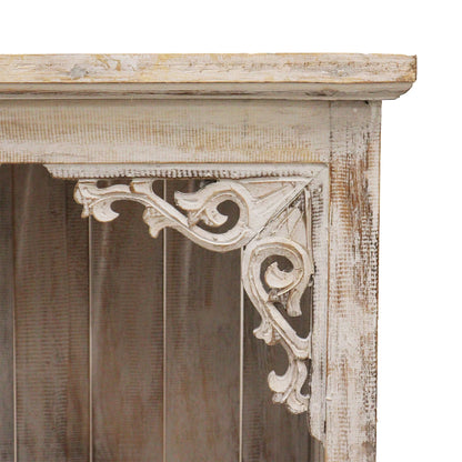 Albasia Bathroom Cabinet with Drawer - Whitewash Finish - 120cm Tall Albasia Bathroom Cabinets - Bath Indulgence