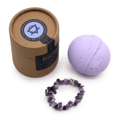 Amethyst Gem Bracelet Bath Bomb - Bath Indulgence