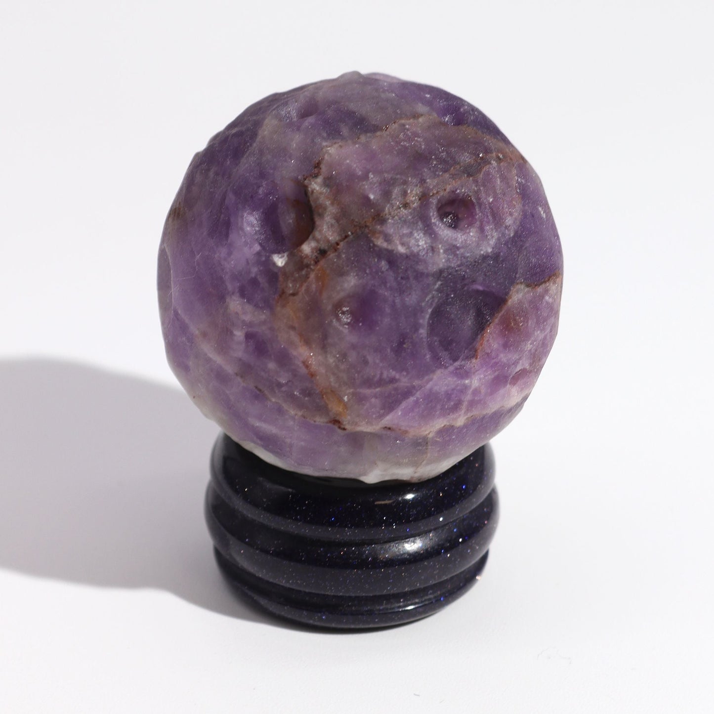 Ametyst Planet on a Sola Goldstone Stand (JUPITER) Gemstone Planets on a Goldstone Stand - Bath Indulgence