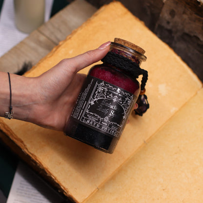 Ancient Witch Bath Spell Potion & Amethyst Crystal Amulet - Seduction Ancient Witch Bath Spell Potions - Bath Indulgence