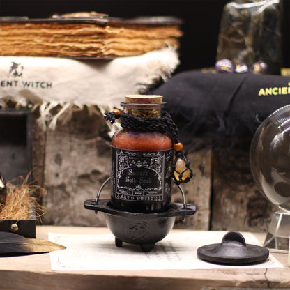 Ancient Witch Bath Spell Potion & Citrine Crystal Amulet - Success Ancient Witch Bath Spell Potions - Bath Indulgence