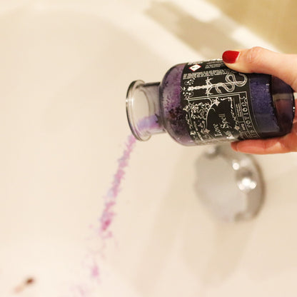 Ancient Witch Bath Spell Potion & Rose Quartz Crystal Amulet - Love Ancient Witch Bath Spell Potions - Bath Indulgence