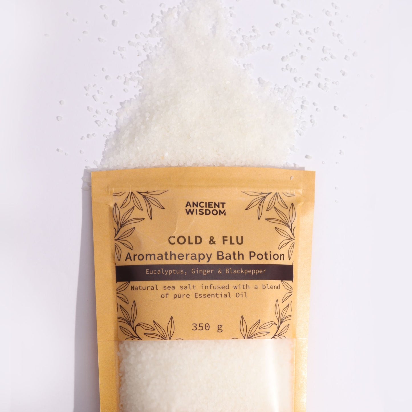 Aromatherapy Bath Potion in Kraft Bag 350g - Colds & Flu Aromatherapy Bath Potion 350g - Bath Indulgence