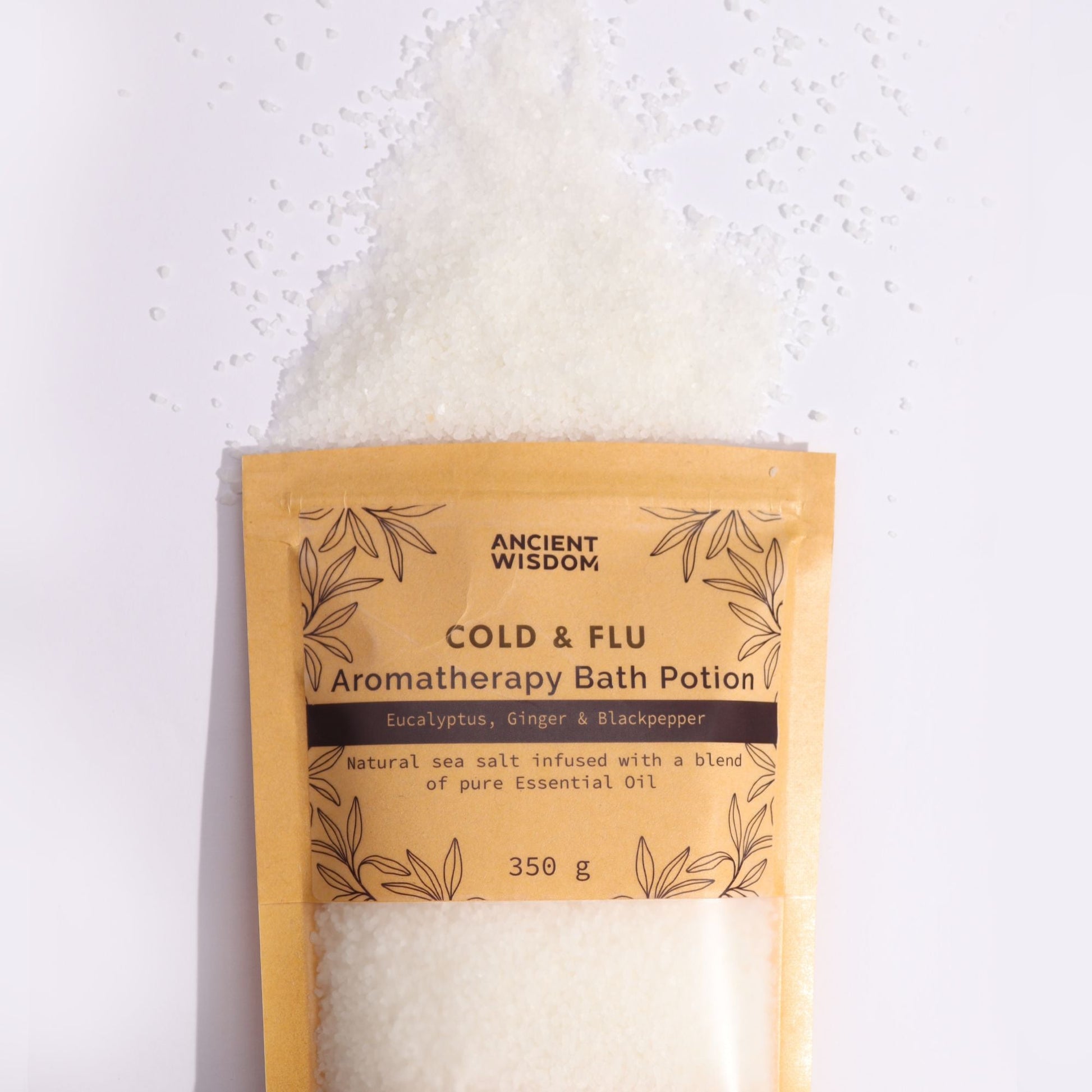 Aromatherapy Bath Potion in Kraft Bag 350g - Colds & Flu Aromatherapy Bath Potion 350g - Bath Indulgence
