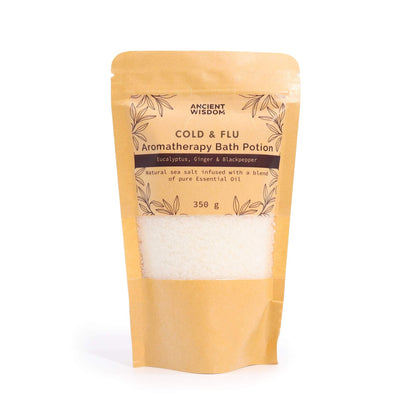 Aromatherapy Bath Potion in Kraft Bag 350g - Colds & Flu Aromatherapy Bath Potion 350g - Bath Indulgence