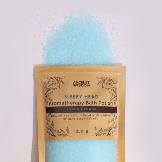 Aromatherapy Bath Potion in Kraft Bag 350g - Sleepy Head Aromatherapy Bath Potion 350g - Bath Indulgence
