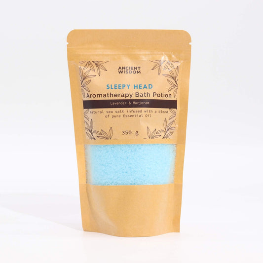 Aromatherapy Bath Potion in Kraft Bag 350g - Sleepy Head Aromatherapy Bath Potion 350g - Bath Indulgence