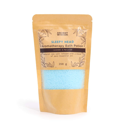 Aromatherapy Bath Potion in Kraft Bag 350g - Sleepy Head Aromatherapy Bath Potion 350g - Bath Indulgence