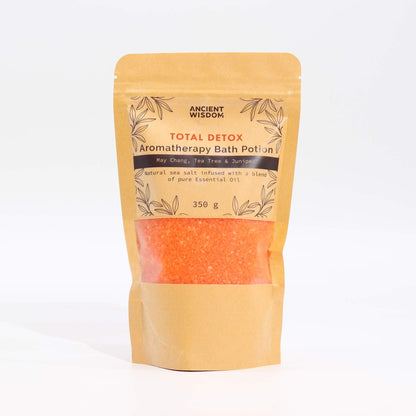 Aromatherapy Bath Potion in Kraft Bag 350g - Total Detox Aromatherapy Bath Potion 350g - Bath Indulgence