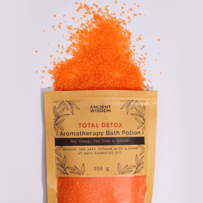 Aromatherapy Bath Potion in Kraft Bag 350g - Total Detox Aromatherapy Bath Potion 350g - Bath Indulgence