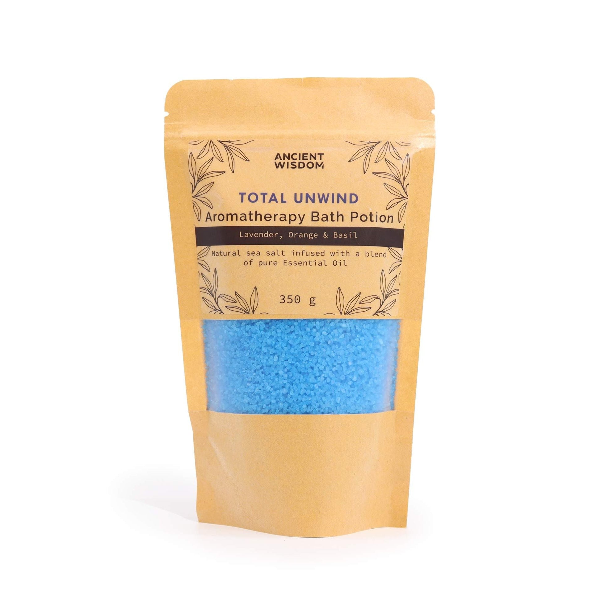 Aromatherapy Bath Potion in Kraft Bag 350g - Total Unwind Aromatherapy Bath Potion 350g - Bath Indulgence