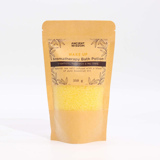 Aromatherapy Bath Potion in Kraft Bag 350g - Wake Up Aromatherapy Bath Potion 350g - Bath Indulgence