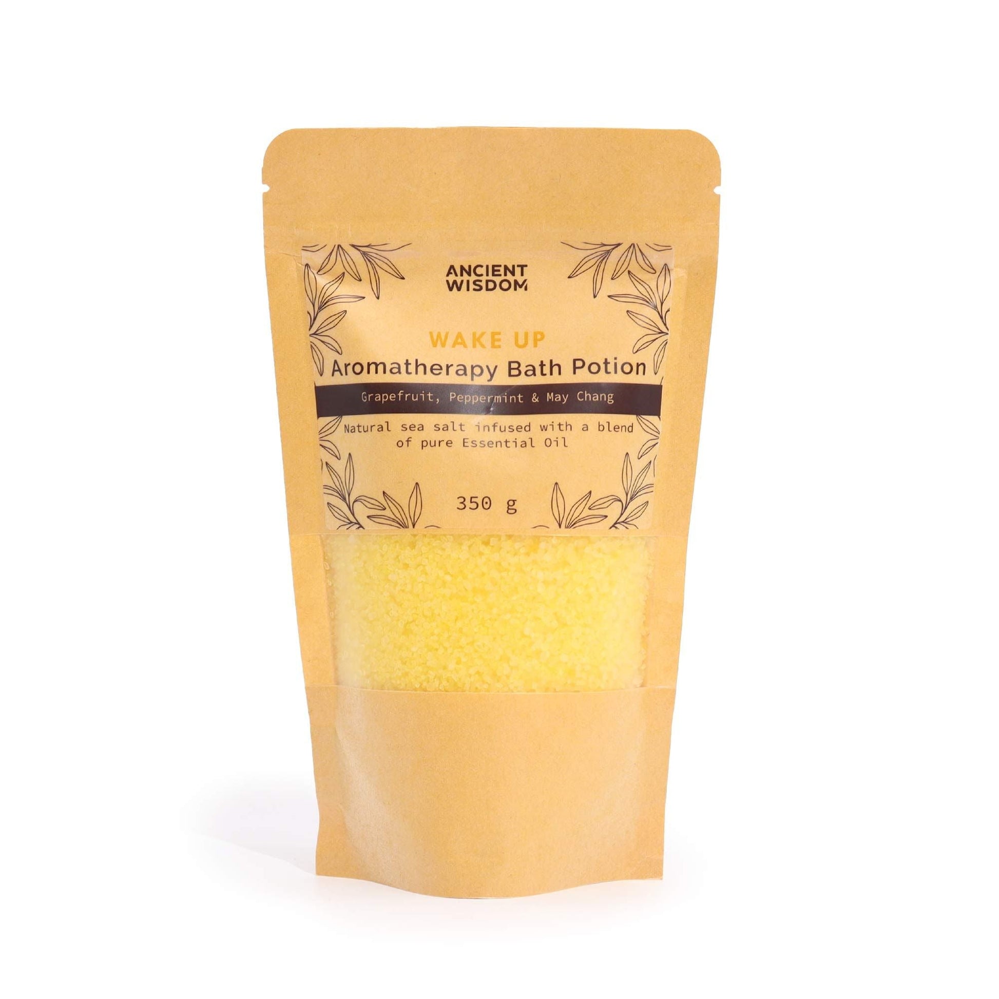 Aromatherapy Bath Potion in Kraft Bag 350g - Wake Up Aromatherapy Bath Potion 350g - Bath Indulgence