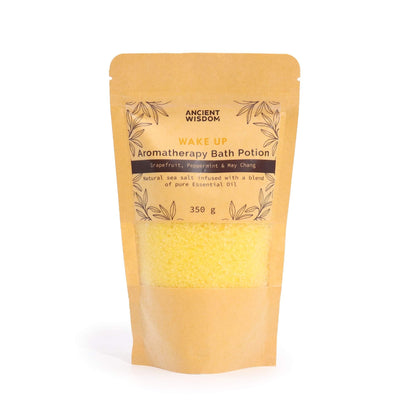 Aromatherapy Bath Potion in Kraft Bag 350g - Wake Up Aromatherapy Bath Potion 350g - Bath Indulgence