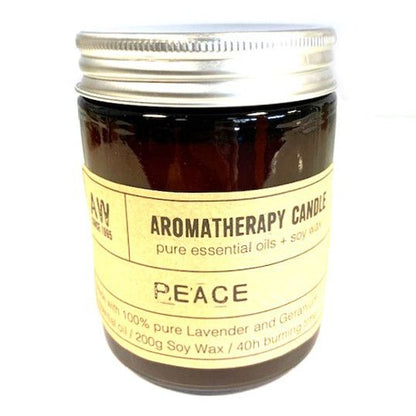Aromatherapy Candle - Peace Aromatherapy Soy Wax Candles - 200g - Bath Indulgence
