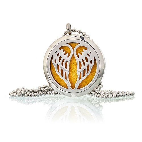 Aromatherapy Diffuser Necklace - Angel Wings 30mm Aromatherapy Diffuser Necklaces - Bath Indulgence