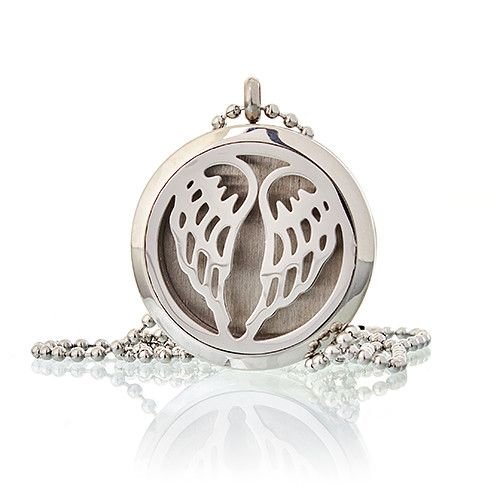 Aromatherapy Diffuser Necklace - Angel Wings 30mm Aromatherapy Diffuser Necklaces - Bath Indulgence