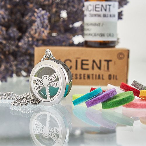 Aromatherapy Diffuser Necklace - Dragonfly 25mm Aromatherapy Diffuser Necklaces - Bath Indulgence