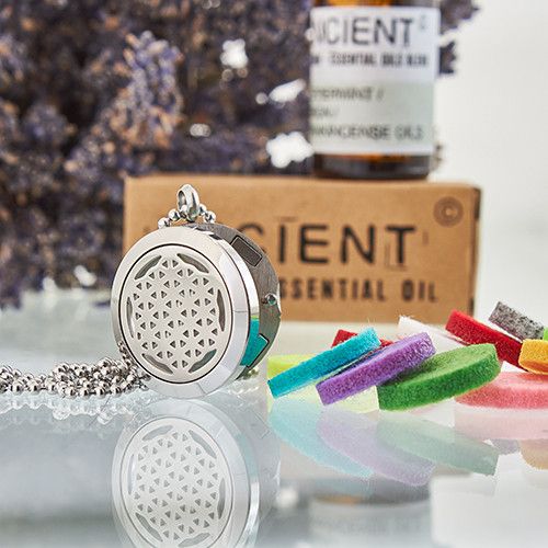 Aromatherapy Diffuser Necklace - Flower of Life 25mm Aromatherapy Diffuser Necklaces - Bath Indulgence
