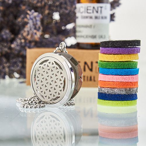 Aromatherapy Diffuser Necklace - Flower of Life 30mm Aromatherapy Diffuser Necklaces - Bath Indulgence
