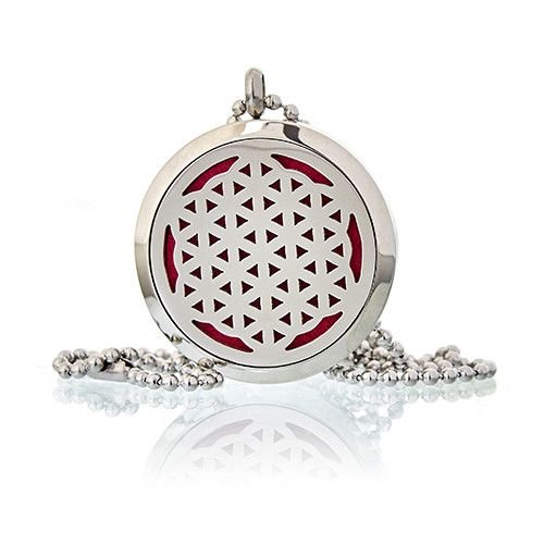 Aromatherapy Diffuser Necklace - Flower of Life 30mm Aromatherapy Diffuser Necklaces - Bath Indulgence