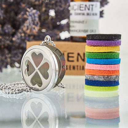 Aromatherapy Diffuser Necklace - Four Leaf Clover 30mm Aromatherapy Diffuser Necklaces - Bath Indulgence