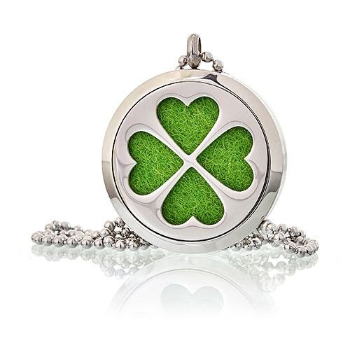 Aromatherapy Diffuser Necklace - Four Leaf Clover 30mm Aromatherapy Diffuser Necklaces - Bath Indulgence