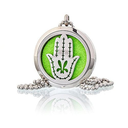 Aromatherapy Diffuser Necklace - Hand of Fatima 30mm Aromatherapy Diffuser Necklaces - Bath Indulgence