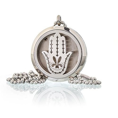 Aromatherapy Diffuser Necklace - Hand of Fatima 30mm Aromatherapy Diffuser Necklaces - Bath Indulgence