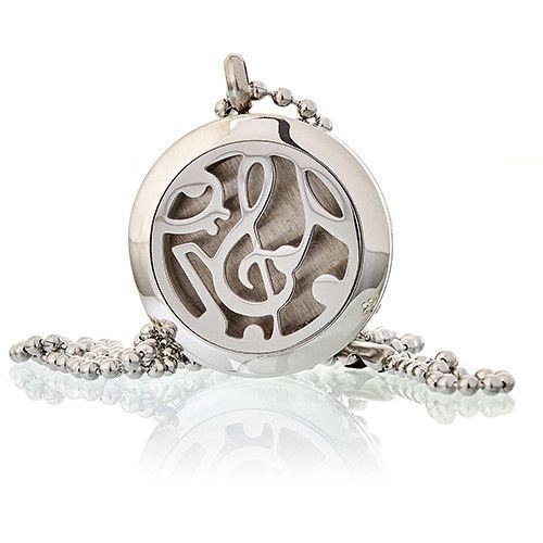 Aromatherapy Diffuser Necklace - Music Notes 25mm Aromatherapy Diffuser Necklaces - Bath Indulgence