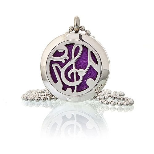 Aromatherapy Diffuser Necklace - Music Notes 25mm Aromatherapy Diffuser Necklaces - Bath Indulgence