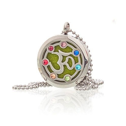 Aromatherapy Jewellery Necklace - OM Chakra - 30mm Aromatherapy Diffuser Necklaces - Bath Indulgence