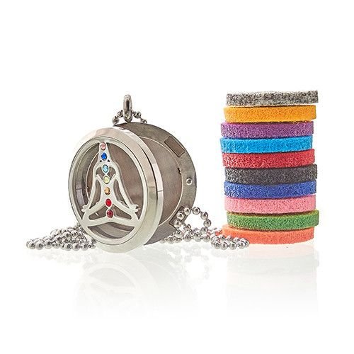 Aromatherapy Jewellery Necklace - Yoga Chakra - 30mm Aromatherapy Diffuser Necklaces - Bath Indulgence