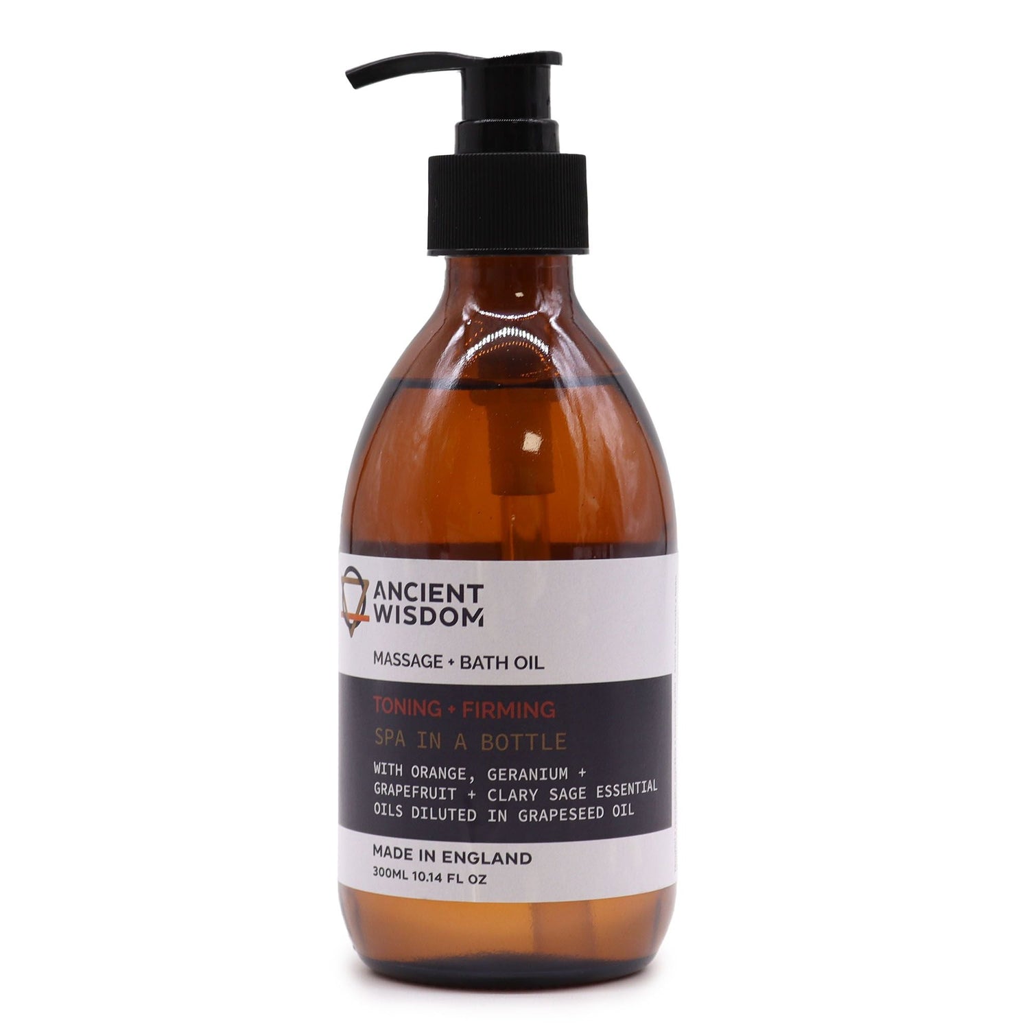 Aromatherapy Massage and Bath Oil 300ml Spa In A Bottle Massage & Bath Oils - 300ml (With Pump) - Bath Indulgence