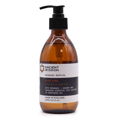 Aromatherapy Massage and Bath Oil - Joint Ease 300ml Massage & Bath Oils - 300ml (With Pump) - Bath Indulgence