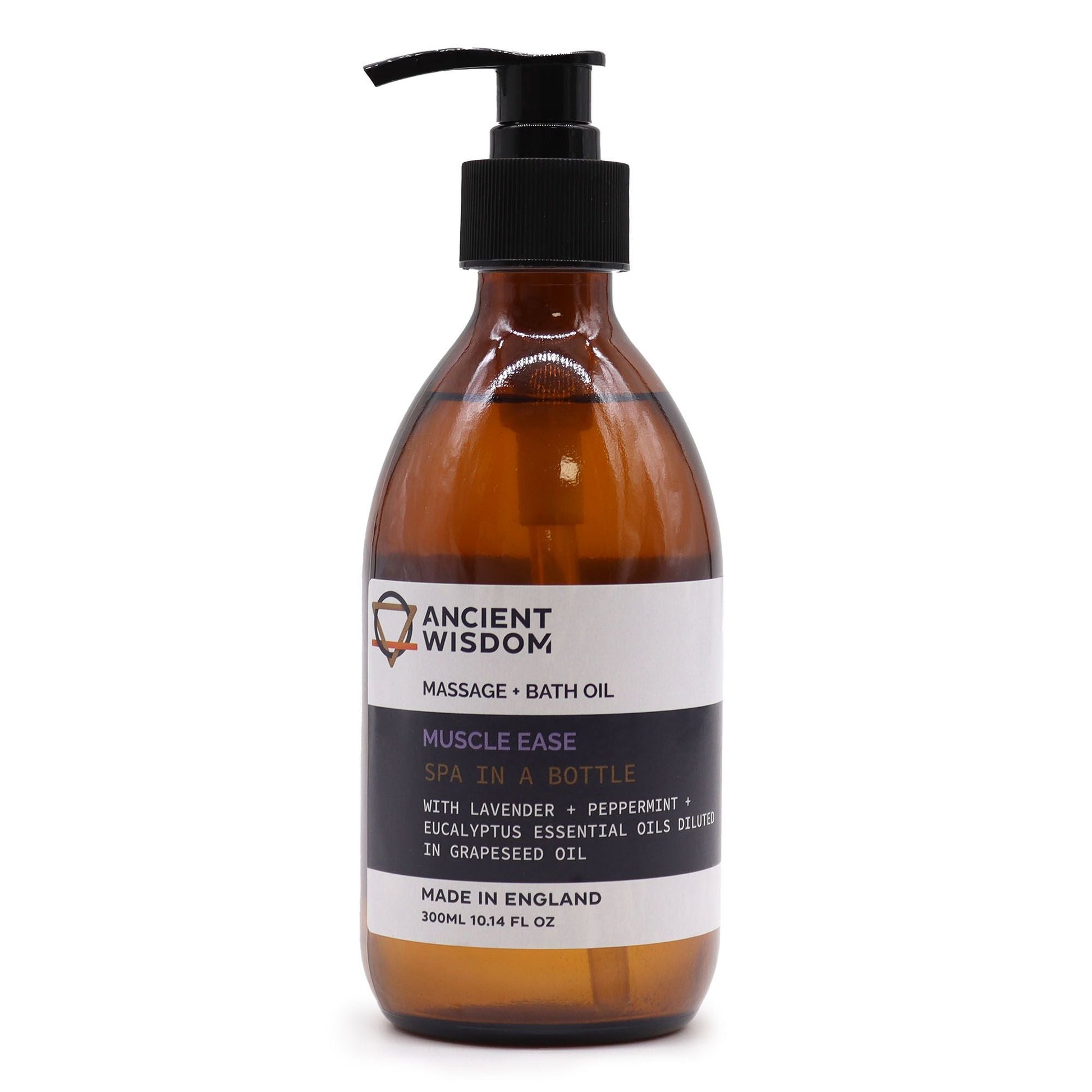 Aromatherapy Massage and Bath Oil - Muscle Ease 300ml Massage & Bath Oils - 300ml (With Pump) - Bath Indulgence