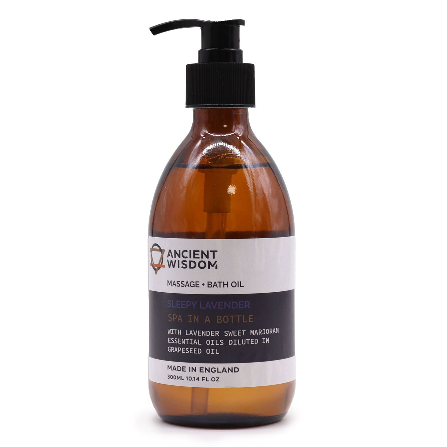 Aromatherapy Massage and Bath Oil - Sleepy Lavender 300ml Massage & Bath Oils - 300ml (With Pump) - Bath Indulgence