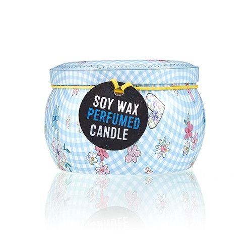 Art Tin Candle - Assorted Design - Friendly Messages - Parma Violet Art Tin Candles - Bath Indulgence
