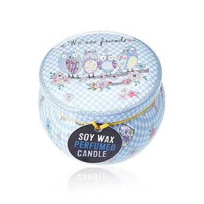 Art Tin Candle - Assorted Design - Friendly Messages - Parma Violet Art Tin Candles - Bath Indulgence