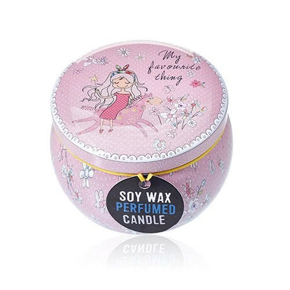 Art Tin Candle - Assorted Design - Friendly Messages - Parma Violet Art Tin Candles - Bath Indulgence