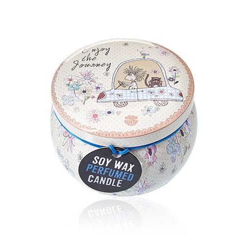 Art Tin Candle - Assorted Design - Friendly Messages - Parma Violet Art Tin Candles - Bath Indulgence