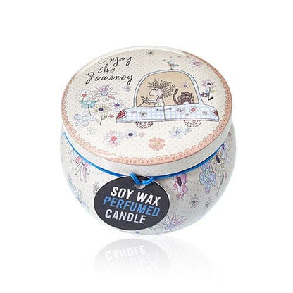 Art Tin Candle - Assorted Design - Friendly Messages - Parma Violet Art Tin Candles - Bath Indulgence