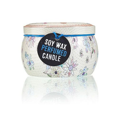 Art Tin Candle - Assorted Design - Friendly Messages - Parma Violet Art Tin Candles - Bath Indulgence