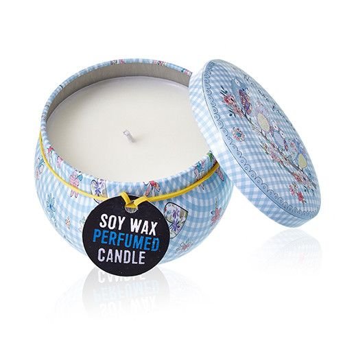 Art Tin Candle - Assorted Design - Friendly Messages - Parma Violet Art Tin Candles - Bath Indulgence