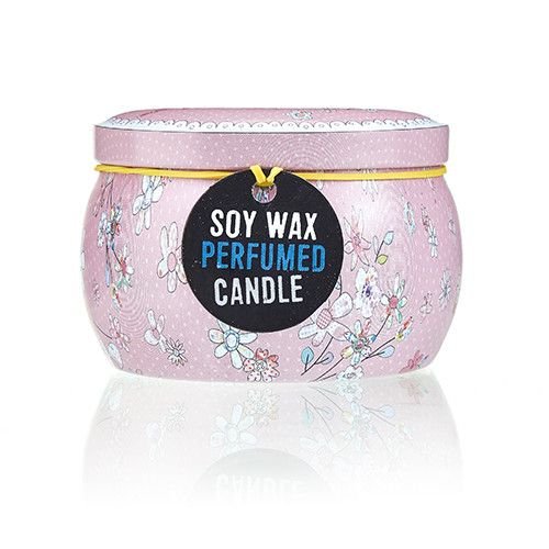 Art Tin Candle - Assorted Design - Friendly Messages - Parma Violet Art Tin Candles - Bath Indulgence